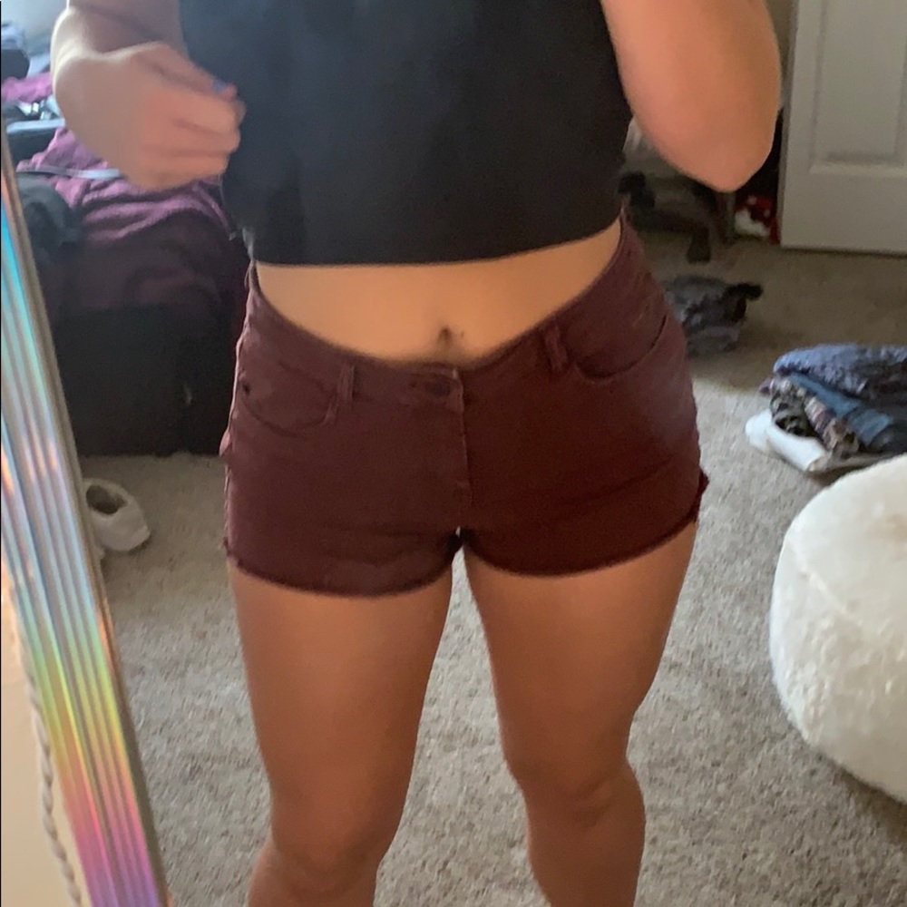 maroon shorts